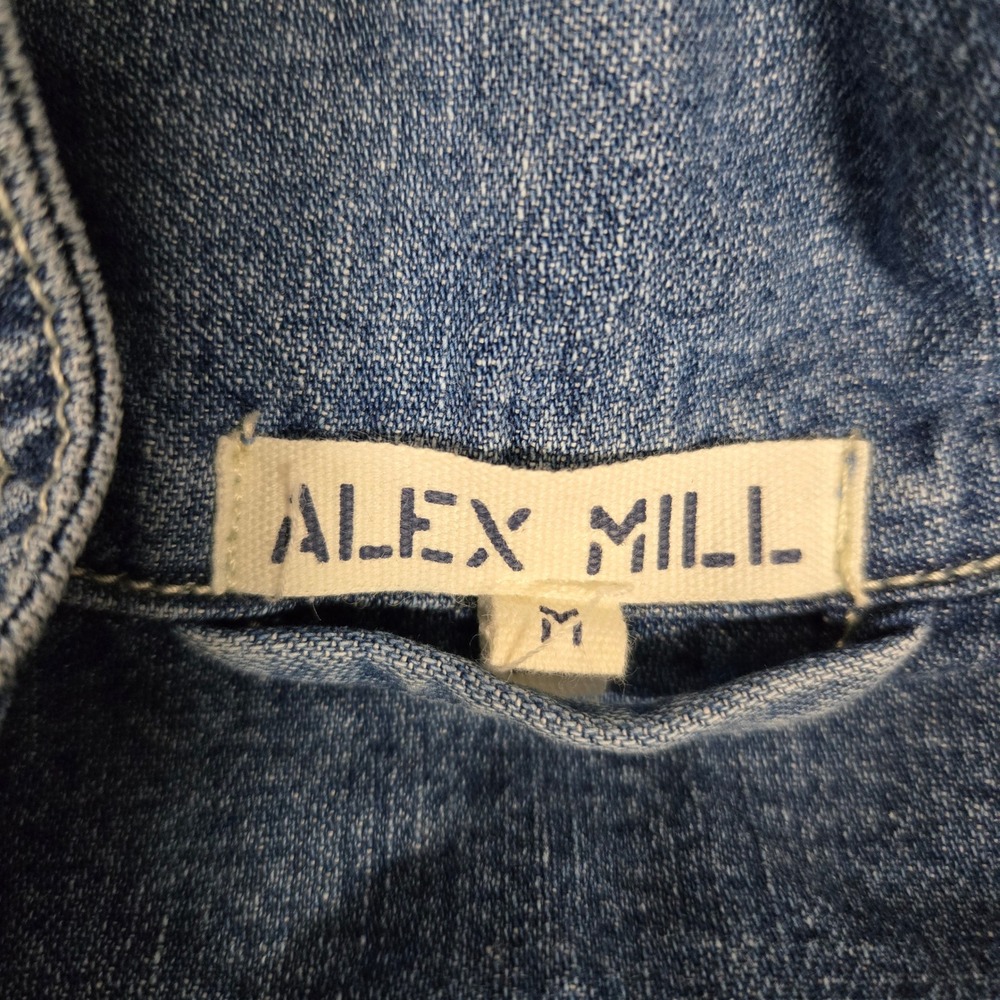 Alex Mill Denim Jumpsuit Medium Wash Cotton Utility Boiler Suit Womens Size M - Picture 3 of 9